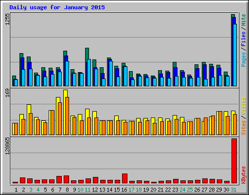 Daily usage for January 2015