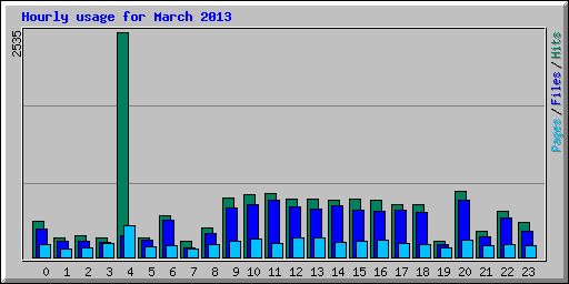 Hourly usage for March 2013