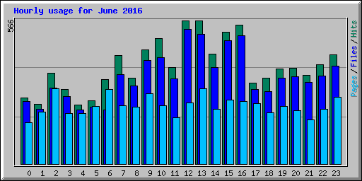 Hourly usage for June 2016