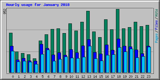 Hourly usage for January 2018