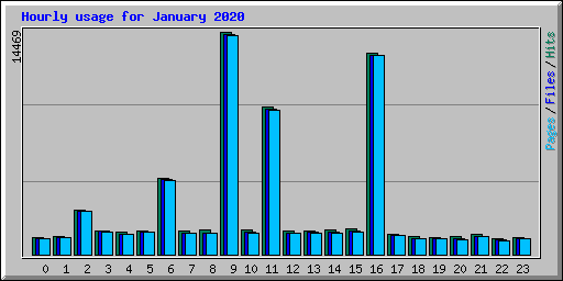 Hourly usage for January 2020