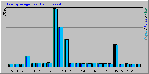 Hourly usage for March 2020